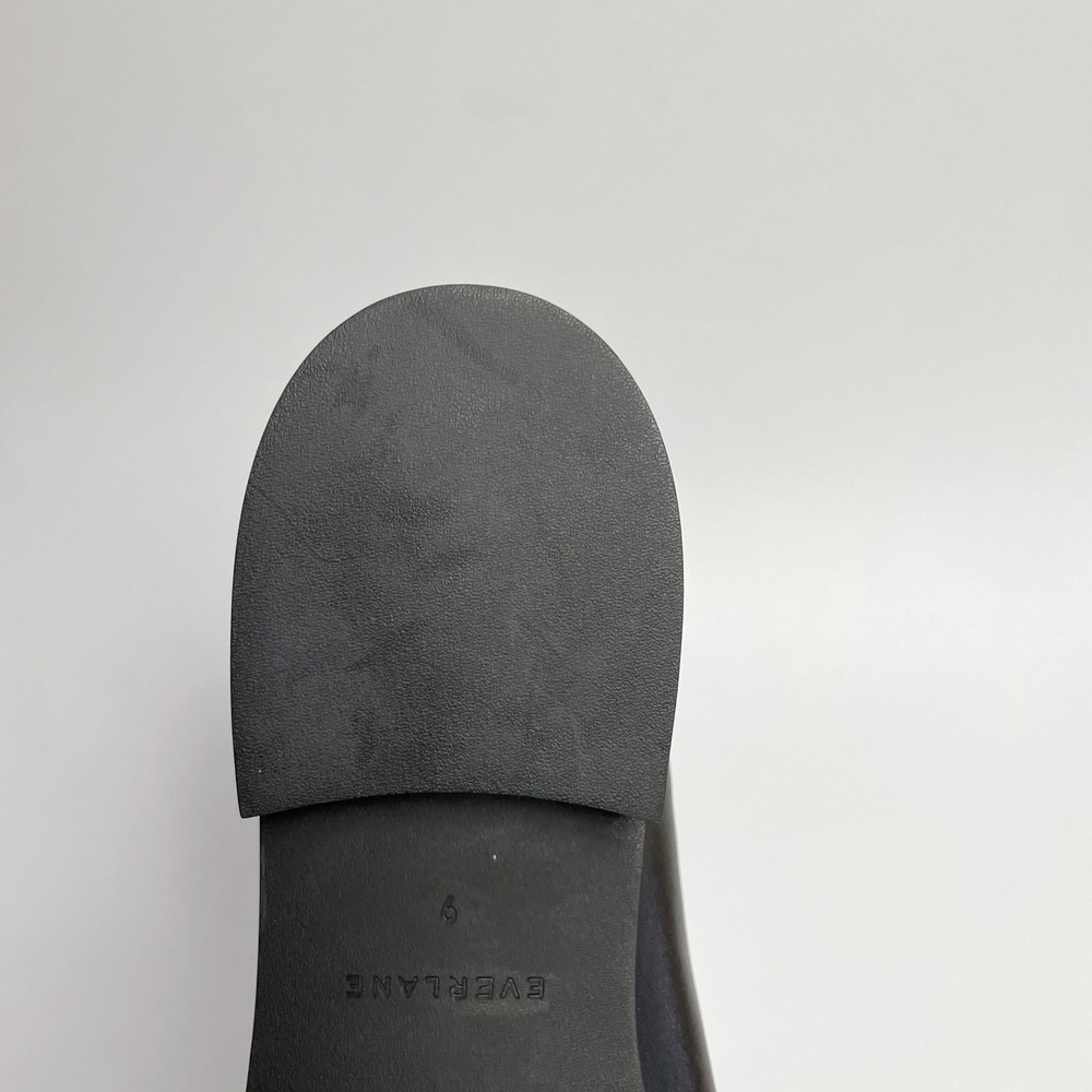 Everlane Black Leather Loafer Sz 9 Whipstitch Heel Minimalist Quiet Luxury - Picture 8 of 8